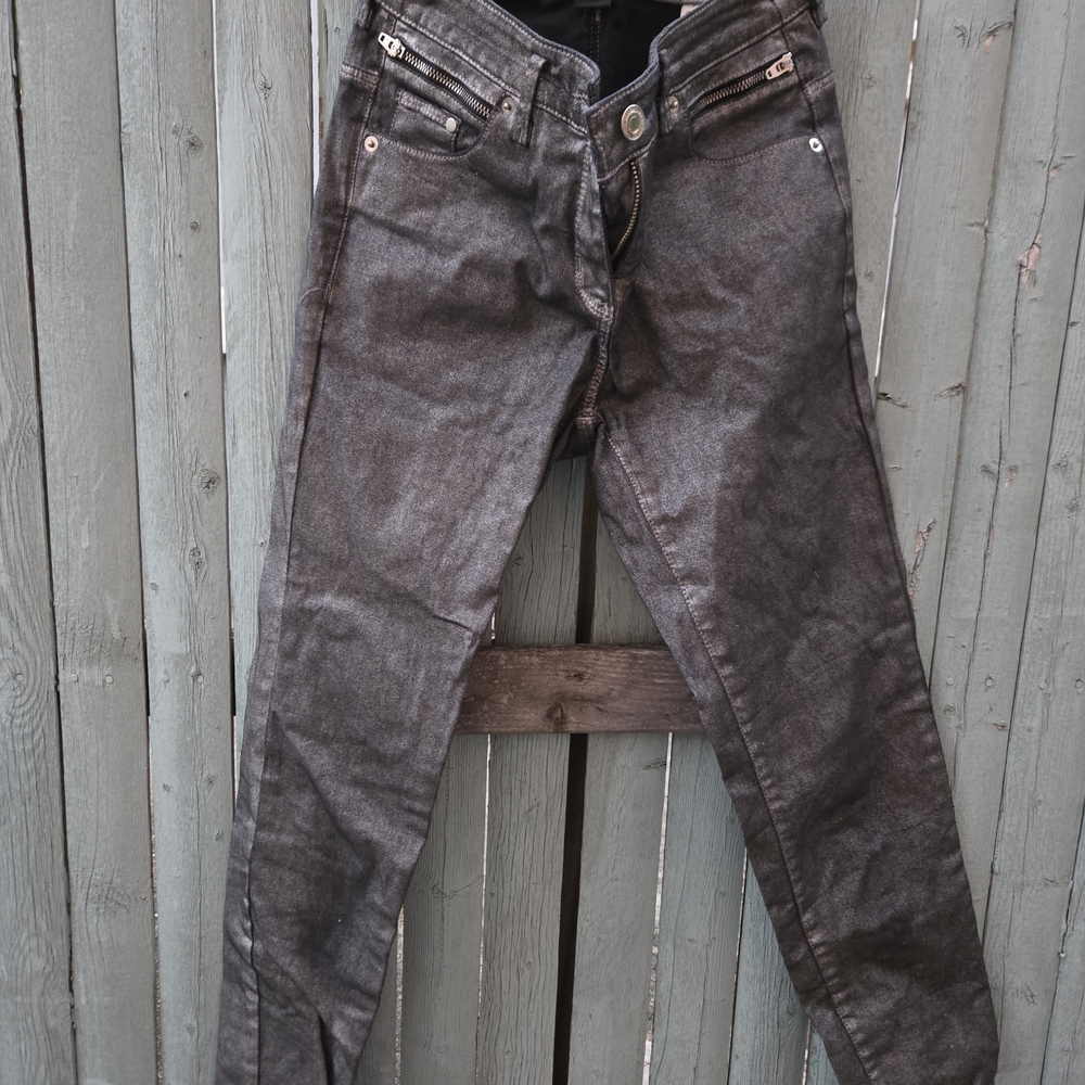 H&M Girls Metallic Skinny Jeans w/ Zipper Detail – Size 10